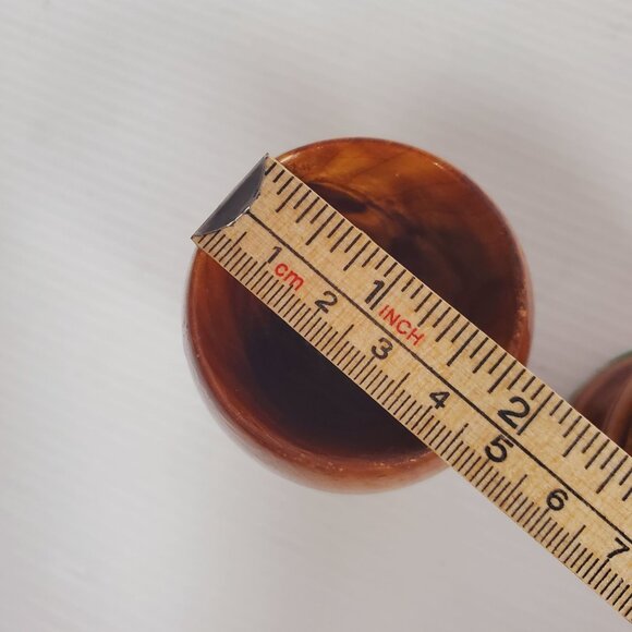 VTG Monkey Pod Barware Goblets Set Hand-Turned Wooden Cups MCM Hawaiian Drinkwar - Picture 11 of 11